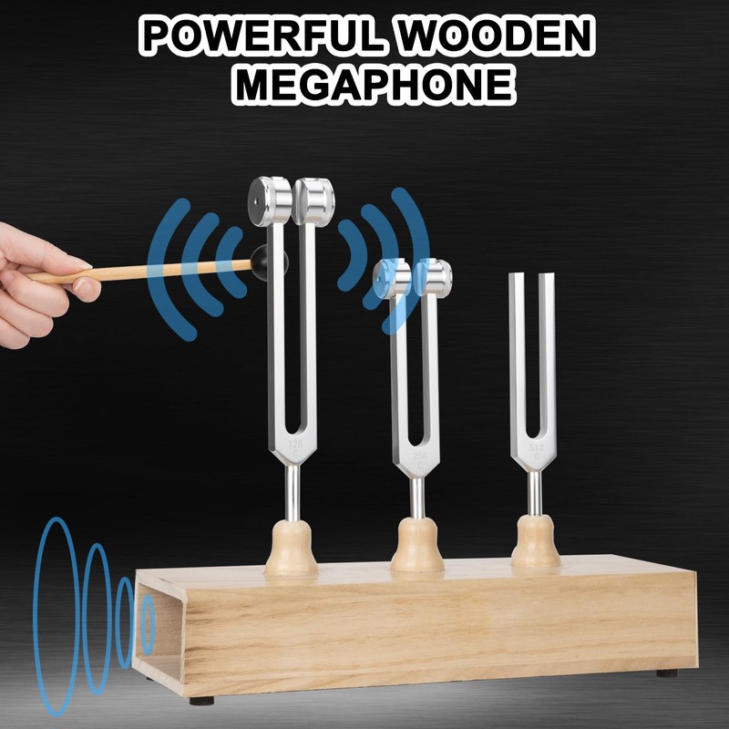 Tuning Forks for Healing Set, (128HZ, 256HZ, 512HZ) Sound Healing