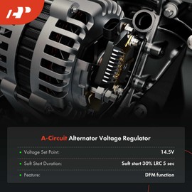 A-Premium Alternator Voltage Regulator Compatible with Honda CR-V CRV 2002-2006 2.4L, Civic 2001-2005 1.7L & Acura EL 2001-2005 1.7L, RSX 2002-2005 2.0L, 14.5V A-Circuit