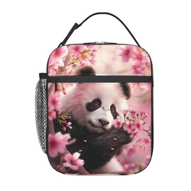 VANZEV Panda Lunch Box for Women Men, Insulated Lunch Box Reusable Portable Lunch Bag Cooler Tote Waterproof Lunch Container for Office Picnic Work Travel