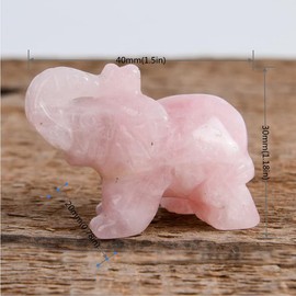 YGLINE Carved Healing Crystals Gemstones Elephant Statue Figurine Collectible Decor 1.5 inches