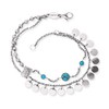 Engelsrufer Women's Boho Bracelet Stainless Steel with Three Turquoise Stones