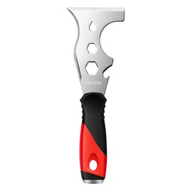 Mister Rui Putty Knife, Paint Scraper 13 in 1 Putty Knife Multi Fuctional, Stainless Steel Metal Scraper, Spackle Knife with Hammer End, Razor Blade Paint Scraper Tool