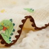 Double Layer Baby Blanket, Dinosaur Pattern, Soft Dotted Backing for