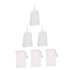 MERRYHAPY Soft Material 6pcs Soap Face Cleanser Fine Grid Stretch Resistant Makeup Remover