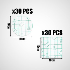 Pack of 60 Waterproof Film, Transparent Waterproof Plaster, Coated Waterproof Plaster, Waterproof Bandage, Suitable for Wound Care, Swimming (Square, Round, 4 x 4 inches)