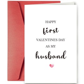 SuperShunhu First Valentines Day As Husband Card, Valentines Day Card for Husband on First Valentine, To My Husband on Our First Valentines, Romantic Valentines Day Card from Wife