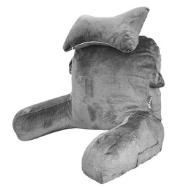 VASHIE Premium Large Gaming and Reading Pillow – Plush Grey Cushion Exceptional Lap and Arm Support, Perfect for Extended Desk Work, Gaming Sessions, and Relaxation
