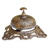 Antique Ornate Solid Brass Hotel Counter Bell Service Desk Bell