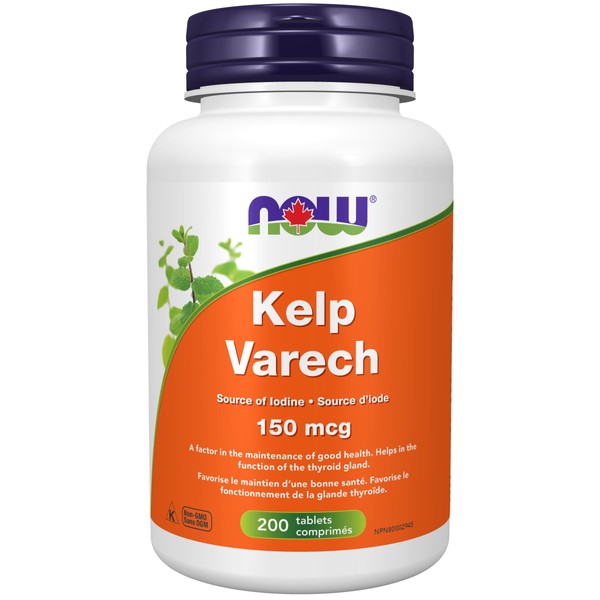 NOW Now Kelp 150mcg Iodine Tablets, 200 Count