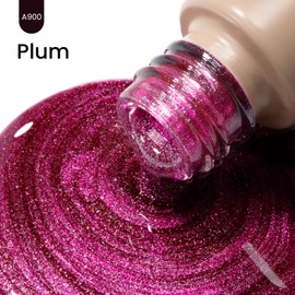 MAYCHAO 15ML Cat Eye Gel Nail Polish 1Pc Plum Gel Polish with Magnet Soak off Holographic Magnetic Nail Polish for Nail Art Manicure Salon DIY at Home, 0.5 OZ