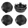 4 Pcs 60mm Wheel Center Caps Carbon Fiber Style Tyre