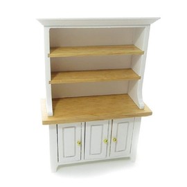 Melody Jane Dolls House White & Light Oak 3 Door Dresser Dining Room Kitchen Furniture