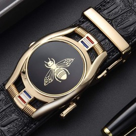 RTGGSEL Men's Animal Gold Bee 40mm Adjustable Ratchet Belt Buckle Only Automatic Leather Belt Buckle Replacement