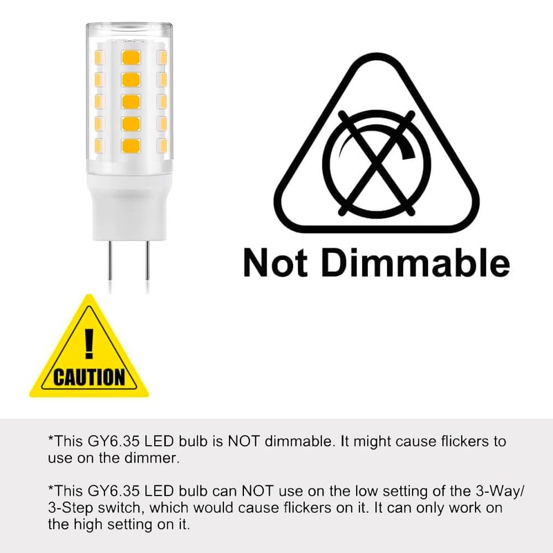 Makergroup GY6.35 LED Bulbs 120V, 35W Q35/GY6.35/CL/120V Halogen Replacement, JC