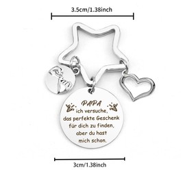 Nsetriu Dad Gift Christmas, New Year's Eve Gifts Keyring Dad Gift For Dad Gifts Father's Day From Daughter Men's Day Gift Dad Birthday Father's Day Gifts For Dad, Papa Ich Vertrche, das Perfekte