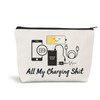 Kabeltasche Organizer, Lustige Make Up Tasche „All My Charging“, Doppelseitige