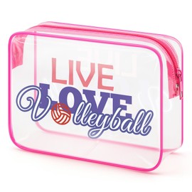 Volleyball Gifts for Women Makeup Bag Volleyball Stuff Gifts for Volleyball Players Teams Birthday Gifts for Women Her Best Friend BFF Bestie Volleyball Themed Cosmetic Bag Birthday Christmas Gift