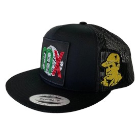 Unbranded MÉXICO HAT EL CHAPO GUZMÁN GUZMÁN MÉXICO LOGO FEDERAL HAT BLACK MESH