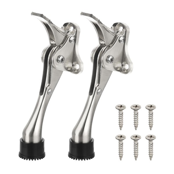 sourcing map Kickdown Door Stop, 2Pack One Touch Kickdown Door
