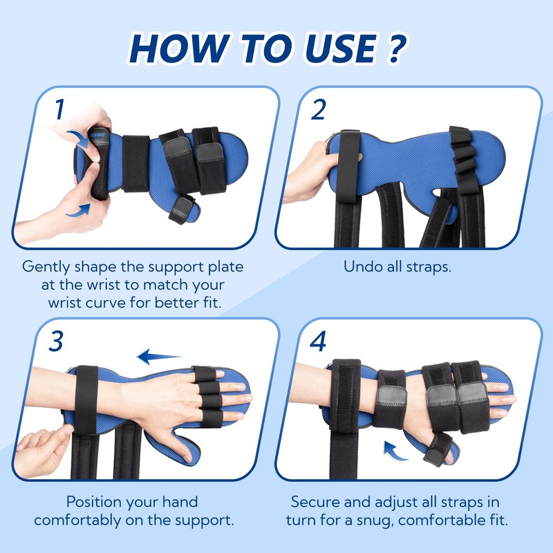 YiYame Resting Hand Splint with Finger Support for Stroke Recovery,