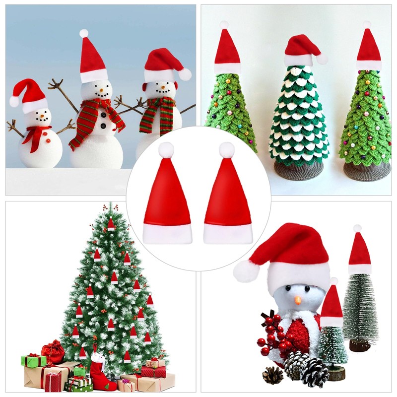 Huanmin Mini Christmas Hat, 30 Pieces Mini Christmas Cutlery Holder,