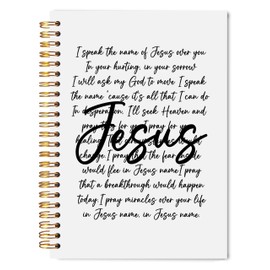 Welshower Name of Jesus Christian Spiral Notebook Journal, Bible Notebook for Note Taking, Jesus Journal for Women Men, Religious Prayer Journals for Woman, 5.5x8.3 Inch, 5.5x8.3 Inch