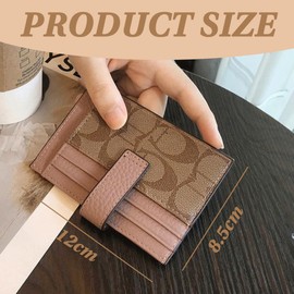 SULIUDAJI 1 x Women's Mini PU Leather Wallet for Women, Small Zip Wallet with 9 Card Slots, Slim Short Wallet, Small Wallet, Slim Wallet, Pink