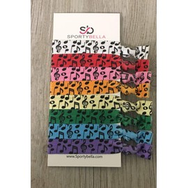 Sportybella Music Hair Ties, Girls Music Gift, Treble Clef Jewelry - Music Note- Music Lover Jewelry Gift