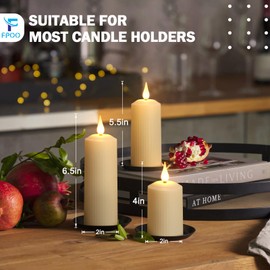 FPOO Type-C Rechargeable LED Candles with Timer,Set of 3 Flameless Candles with Flickering Light,Outdoor Waterproof Candles with Roman Pillar Pattern for Cozy Homedecor Wedding Christmas