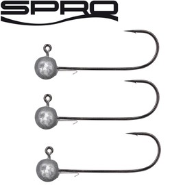 Spro Round Jig Head HD Jig 90-3 Jig Hooks for Rubber Fishing, Jig Heads, Lead Head for Jigging, Fishing Hooks for Rubber Bait, Size: 10 g / Size 4/0