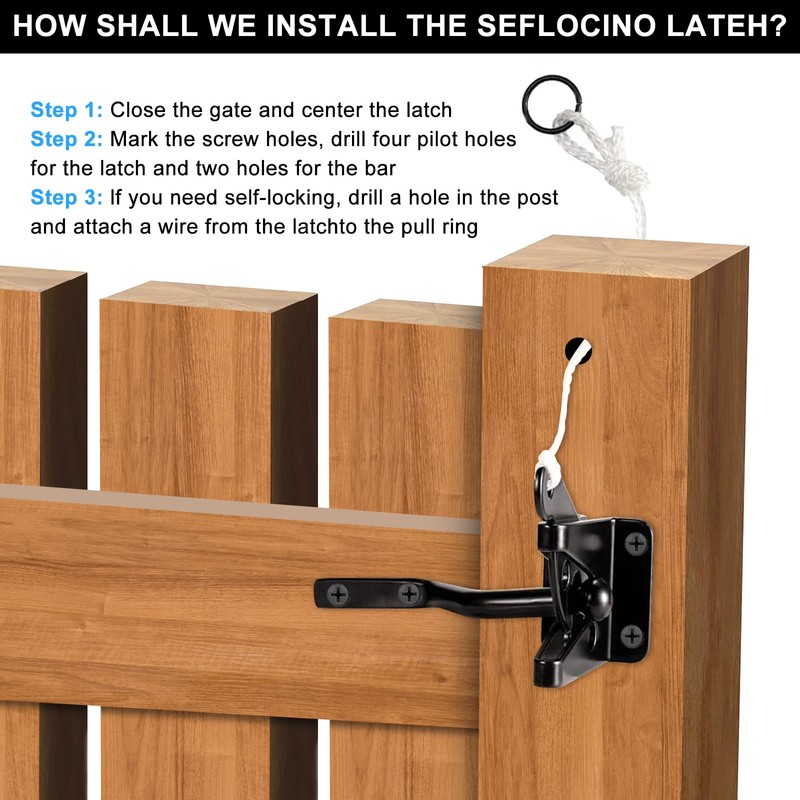 Securitoday Gate Hardware Kit for Wood Fence, Corner Brace Bracket,