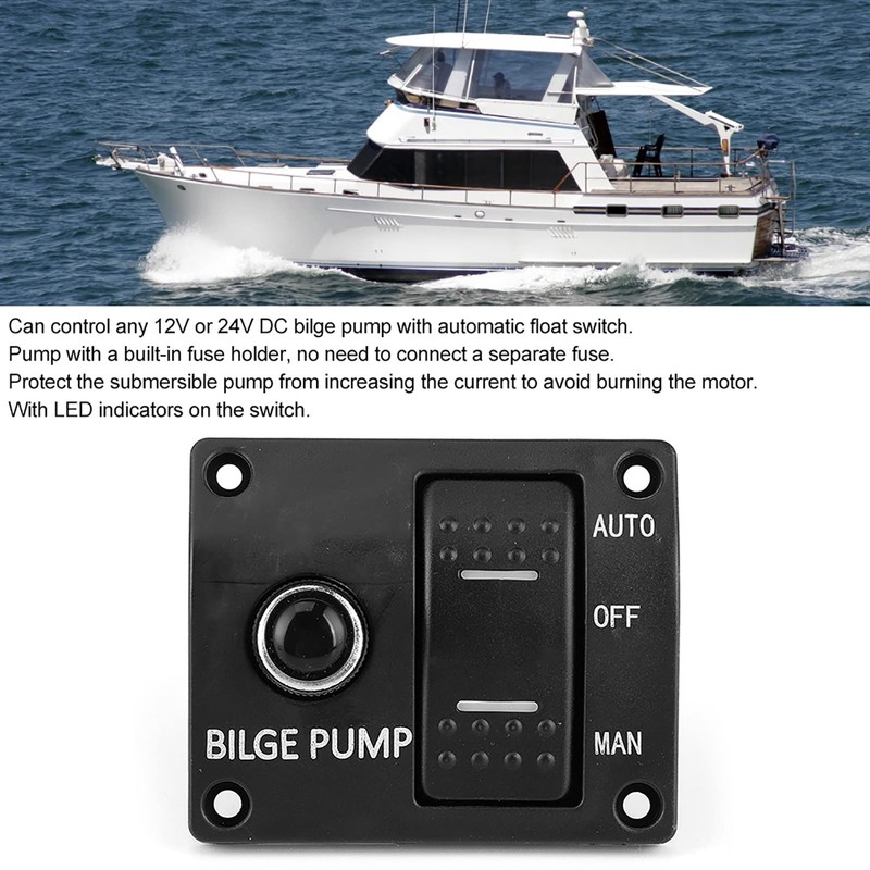 Bilge Pump Switch 12V 24V 3 Way Switch for Bilge