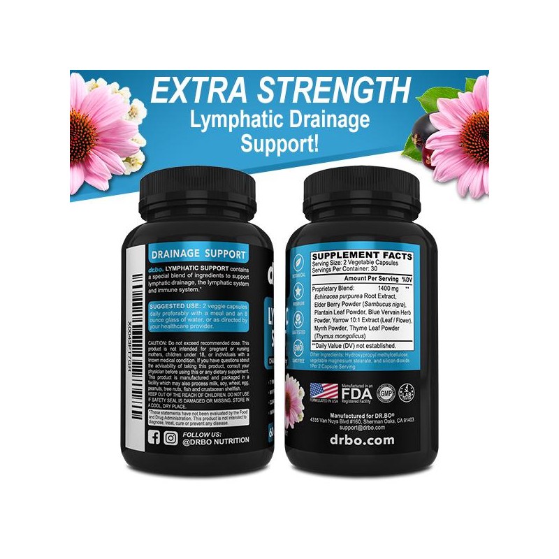 Dr. Bo Lymphatic Support Herbal Capsules - Lymphatic Cleanse with