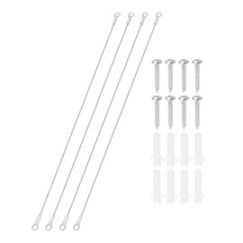 PATIKIL Cabinet Door Restraint Kit 1.5mm x 50cm, 4 Pack Stainless Steel Flexible Braided Cable Door Hinge Limiter for Limiting Chest Cupboard Door Opening Angle Swing