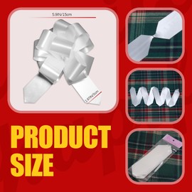 6 PCS Pull Bows 6 Inch White Bows for Gift Wrapping Wedding Basket Decorated Car Bow Birthday Party Christmas Gift as Well as Valentine's Day Gift Decorations