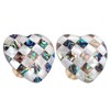 Nupuyai 2pcs Heart Abalone Shell & White Shell Drawer Knobs