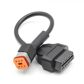 eMoto Solution eMoto Universal 6-Pin to 16-Pin OBD2 Motorcycle Diagnostic Scanner Adapter Cable for Harley Motorbikes