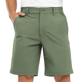 BGOWATU Mens Stretch Golf Shorts Lightweight Quick Dry Hiking Cargo Camping Athletic Work Flat Front Shorts with Multi Pockets Sage Green Size 30