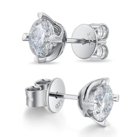 2ct Moissanite Earrings D Color Vvs1 Clarity S925 Sterling Earrings Silver Clarity Lab Created 18k White Gold Plated for Anniversary Jewelry Present for Wife, Birthday Valentines Gifts