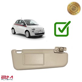 Sun Visor Compatible with Fiat 500 2012-2019 without Sunroof OE Quality 2M PLASTIC (Beige Right Passenger)
