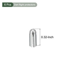 YOKIVE 6 Pcs Dart Flight Protectors, Indoor Outdoor Aluminum Alloy Dart Accessory Wing Savers | Home, Club, Steel and Plastic Flights (Silver Tone)