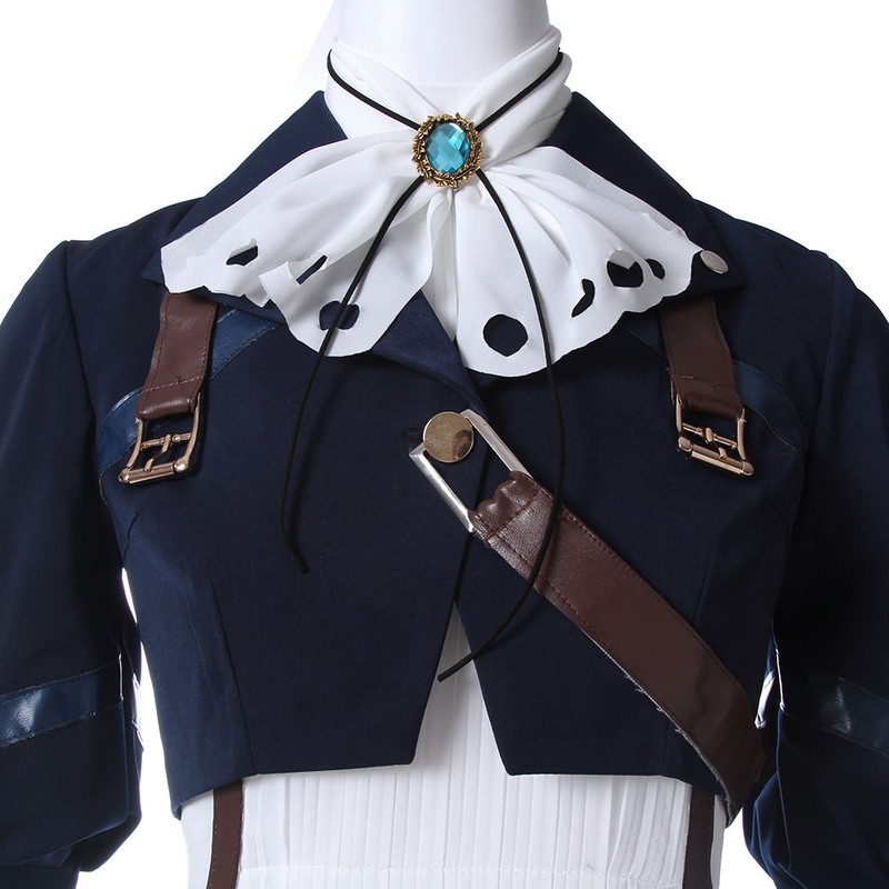 Nuoqi Violet Evergarden Cosplay Costume Womens Anime Uniforms Suit,Dark Blue,Medium