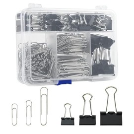 Timotech Clips de Papel Varios Tamaos, Clips 340, Clips de Papel Negros para Carpeta, Juego de Clips Grandes para Oficina, Suministros Escolares,...  