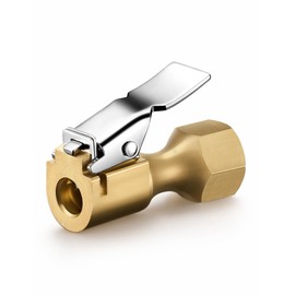 AstroAI 2 Pack Air Chuck, Heavy Duty Closed Flow Lock On Tire Chuck with Clip for Inflator Gauge Compressor Accessories, Yellow | AstroAI