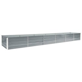 vidaXL Garden Raised Bed - Galvanized Steel Planter Box in Gray, Ideal for Outdoor Planting - 189"x31.5"x17.7" Dimensions