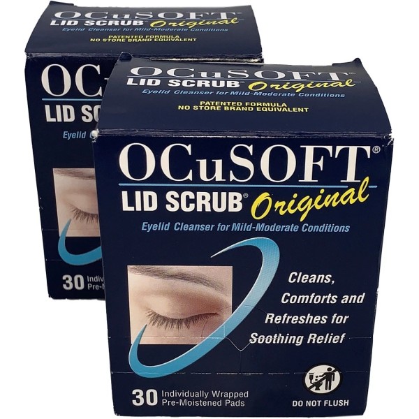 OCuSOFT 2-Pack OCuSOFT Lid Scrub Individually Wrapped Wipes for Dry,