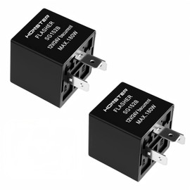 HONSTER car Turn Signal Flasher SG152B, Black, 12V/24V Universal, Non-Polarized 3-pin Electronic LED Flasher, 0.02A-20A, LED Bulb Flash Relay, Fixed Hazard Warning Light, Super Flash Light