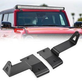 Nilight 2PCS 50” Straight LED Light Bar Mounting Bracket Over-Windshield Mount Kit for 2021 2022 2023 2024 2025 2026 Ford Bronco 2/4 Door Black(1 Pair)