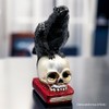 Raven on Skull and Book Glass Ornament, Horror Edgar Allan