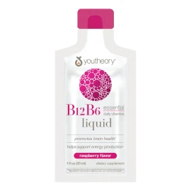 Youtheory Vitamina B12 + B6 ⚡️💖 Líquida, 12 Sobres para una Dosis de Energía Instantánea ✨